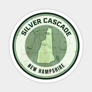 New Hampshire Map - Silver Cascade Magnet